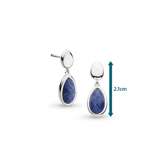 Pebble Azure Duo Droplet Stud Drop Earrings