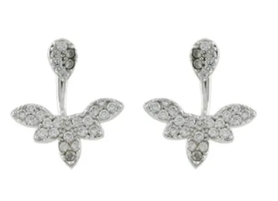 Raine Dainty Pave Crystal Back and Front Earrings