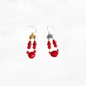 Red Coral Tribal Earrings