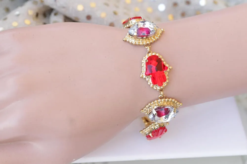 RED HAMSA BRACELET