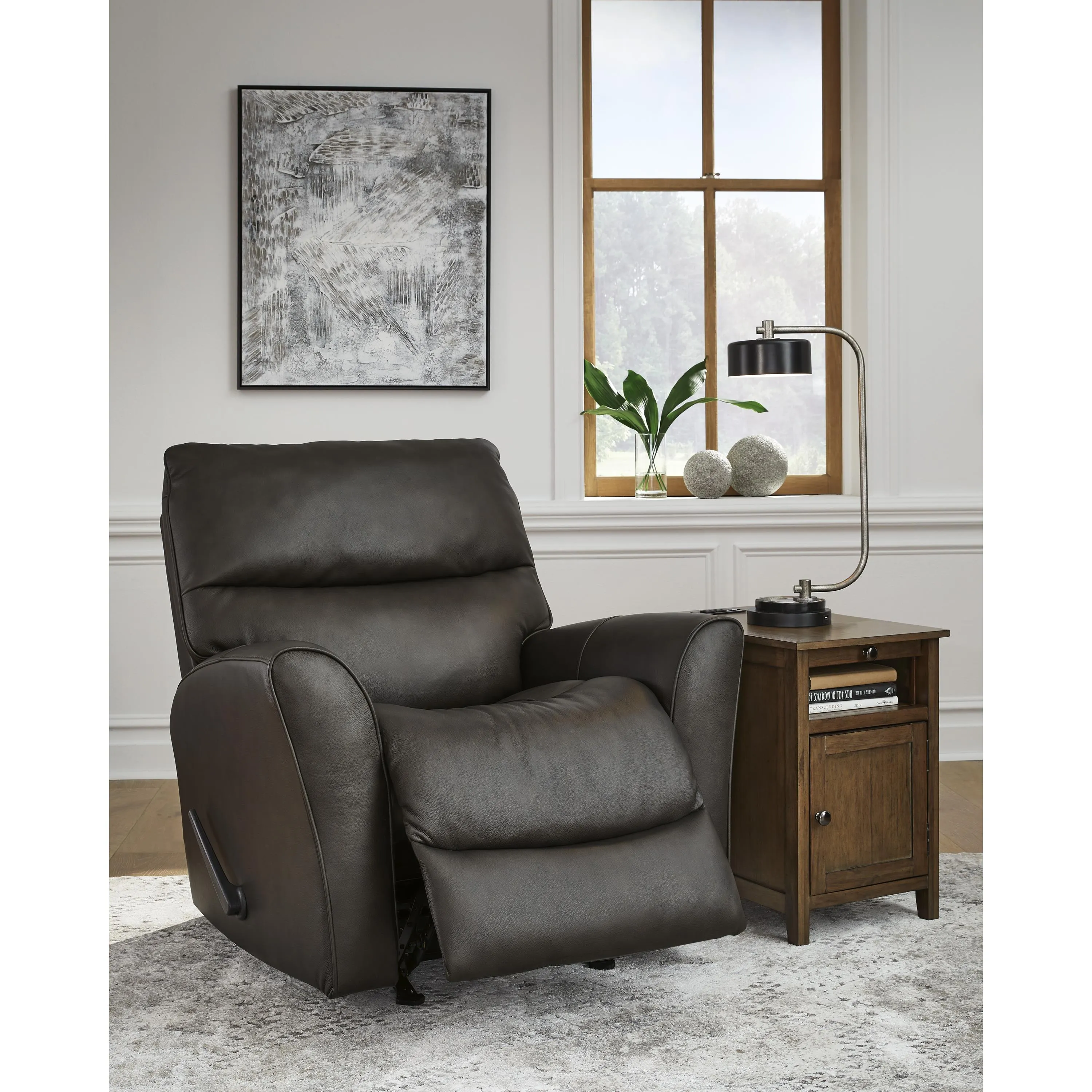 Signature Design by Ashley McAleer Rocker Leather Match Recliner U4460425C