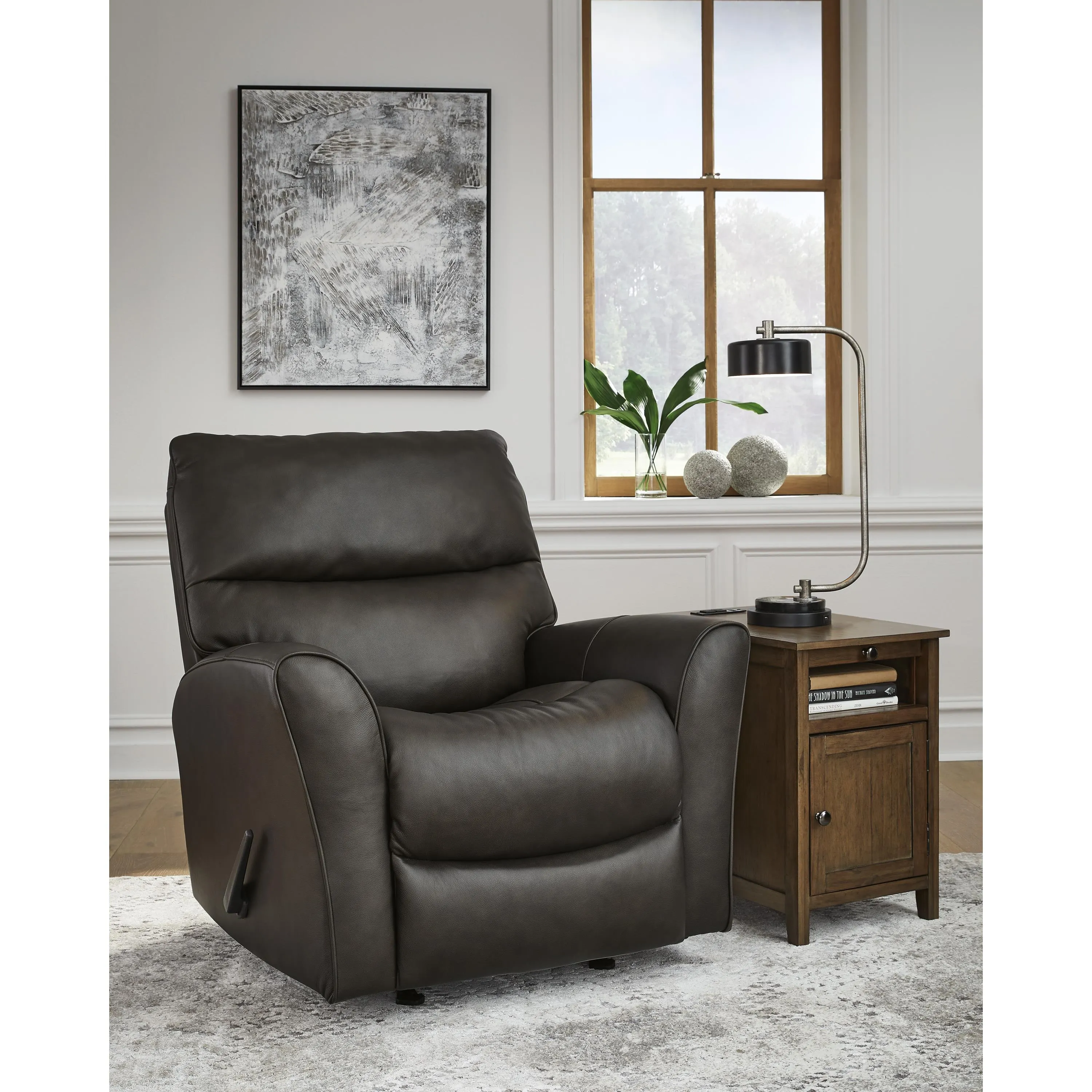 Signature Design by Ashley McAleer Rocker Leather Match Recliner U4460425C