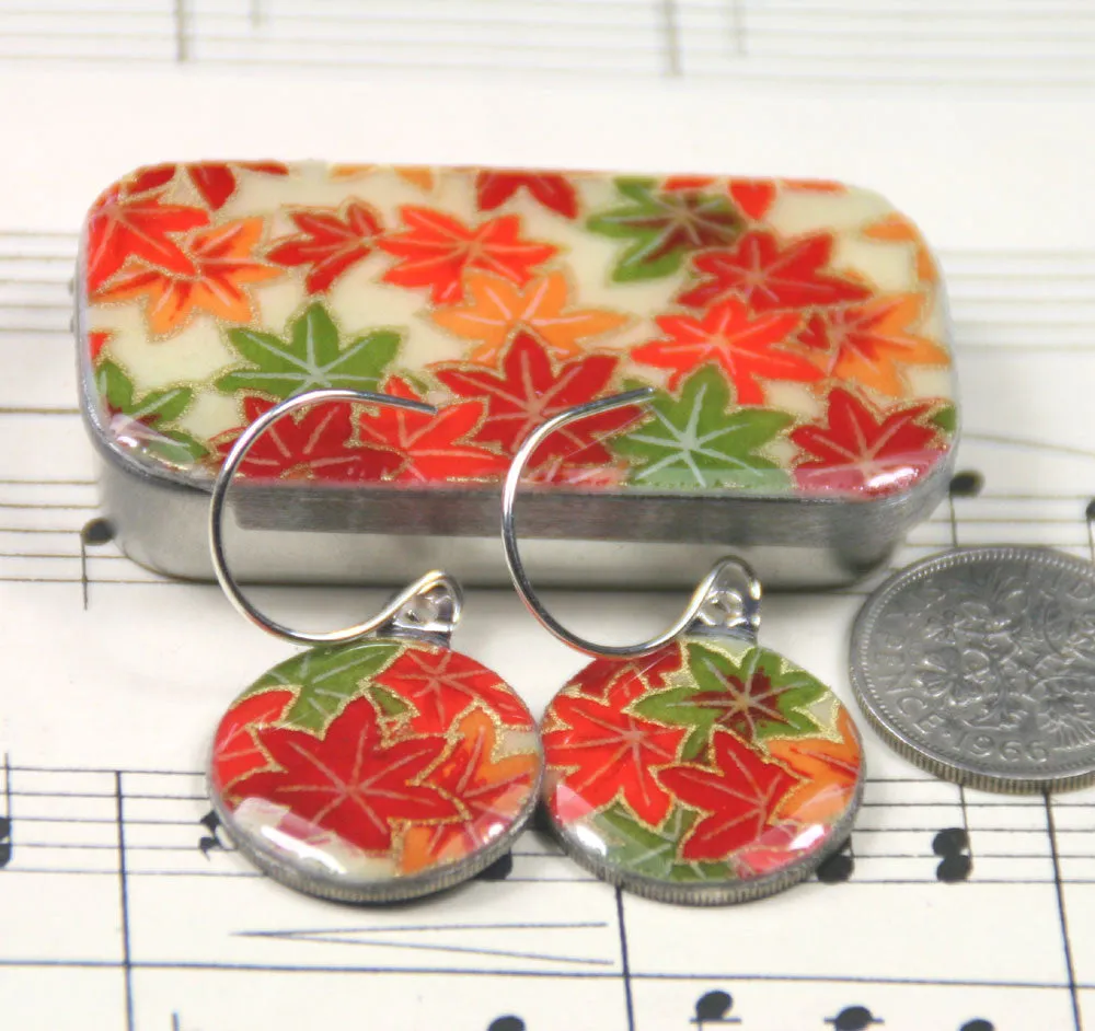 Sixpence Earrings and Teeny Tiny Tin Maple