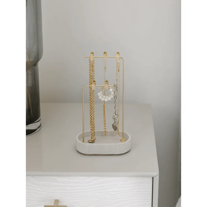 Stackers Multi Hook Jewellery Stand Oatmeal Linen