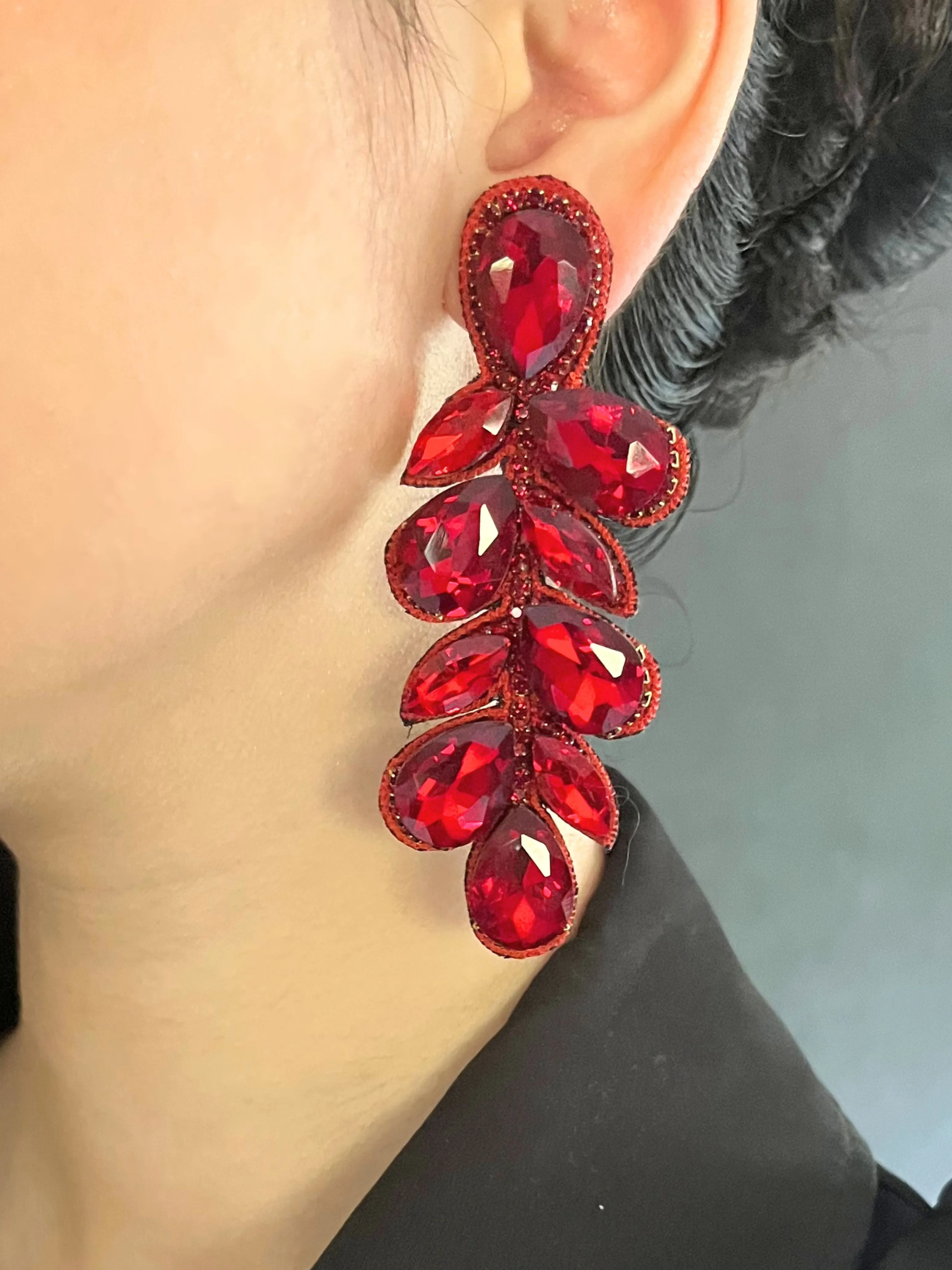 Stella Earrings - Red