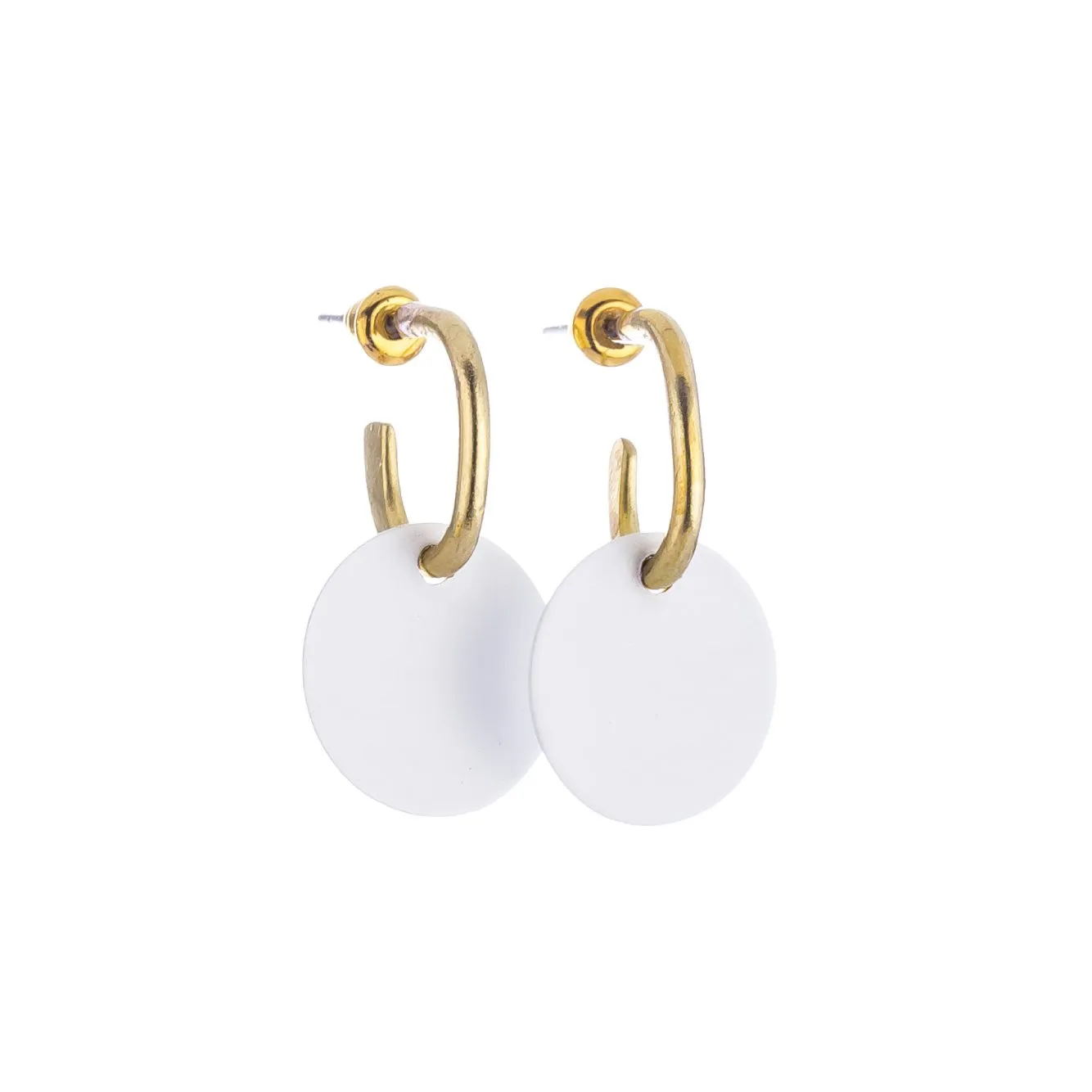 White Kusama Hoop Earrings