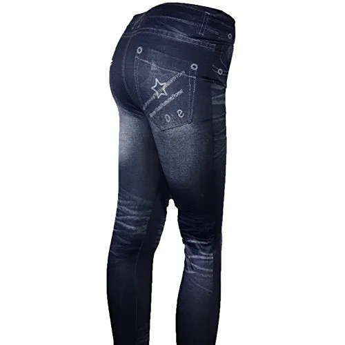 Women's Jean Pattern Stretch Spandex Fashion Leggings