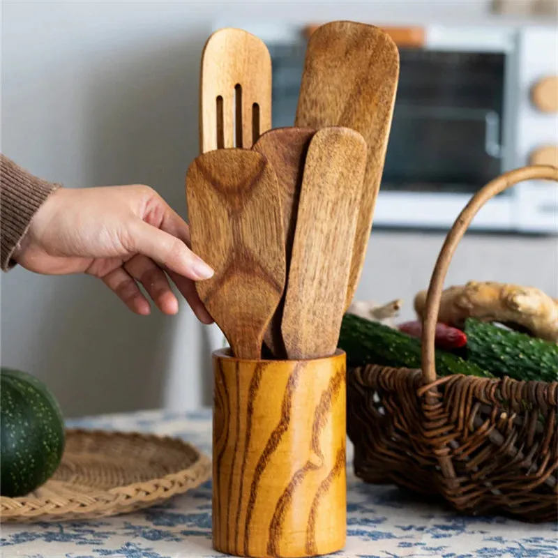 Wooden Long Handle Spatula