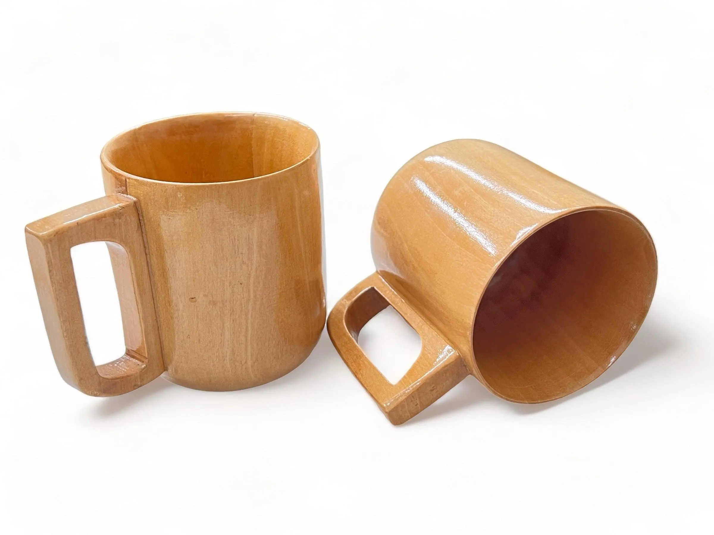 Wooden Twist Agonizing Acacia Wood Tea & Coffee Cup ( Set of 2 )